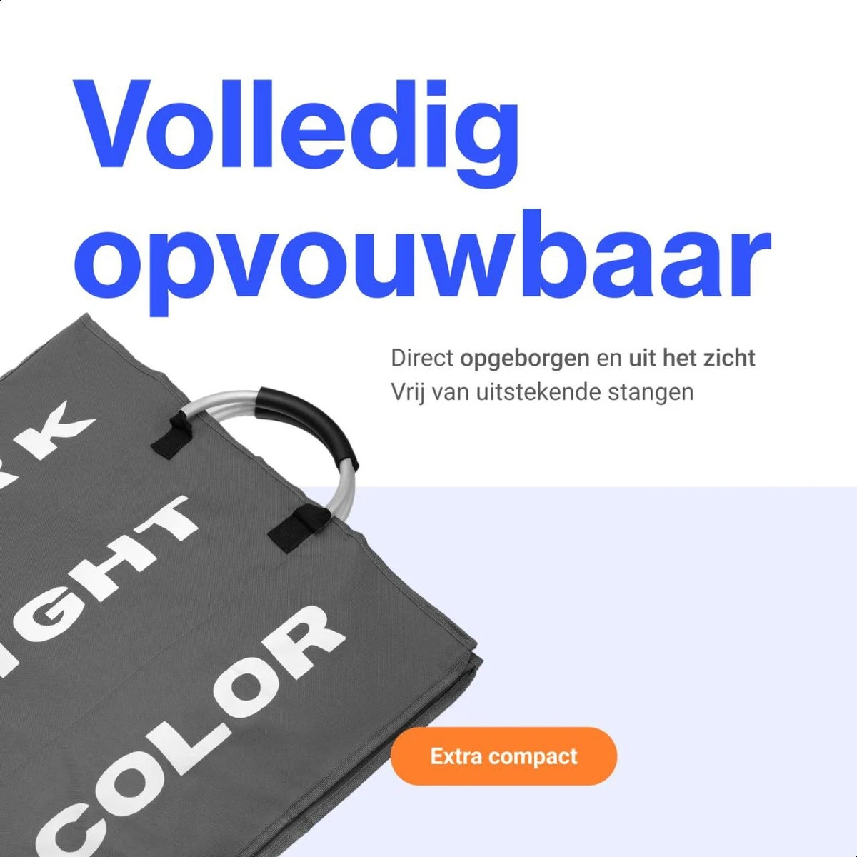 Divineness - Wasmand 3 Vakken - 140 Liter - Wassorteerder - Waszak - Opvouwbaar En Waterdicht - Grijs 8 Divineness - Wasmand 3 Vakken - 140 Liter - Wassorteerder - Waszak - Opvouwbaar En Waterdicht - Grijs - Afbeelding 8