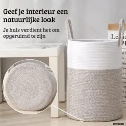 Mmoods Wasmand Katoen 72 Liter - Opbergmand Speelgoed - Wassorteerder Met Handvaten - Wasbox Badkamer - Mand Rond Badkamer Grijs 11 Mmoods Wasmand Katoen 72 Liter - Opbergmand Speelgoed - Wassorteerder Met Handvaten - Wasbox Badkamer - Mand Rond Badkamer Grijs -Leifheit Store 1200x1200 971