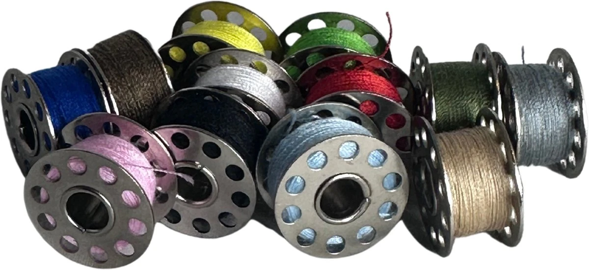 3BMT Naaimachine 12 Spoeltjes - Met Garen - Diverse Kleuren - Universeel 1 3BMT Naaimachine 12 Spoeltjes - Met Garen - Diverse Kleuren - Universeel