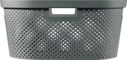 Curver Infinity Recycled Wasmand Dots 40L - 100% Recycled - Donkergrijs