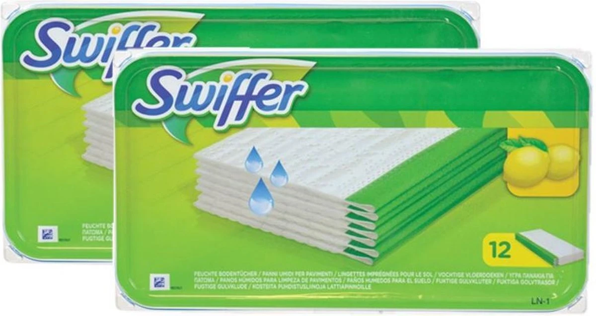Swiffer Vloerdoekjes Vochtig 24 Doekjes (2x12) 1 Swiffer Vloerdoekjes Vochtig 24 Doekjes (2x12)