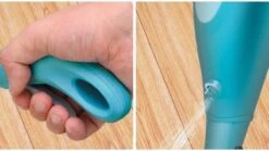 2Clean Vloermop Met Spray - Microvezel Doek - Blauw/Wit -Leifheit Store 1200x673