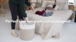 Gadgy Wasmand Katoen - Opbergmand 52 Ltr - Mand Rond Met Handvaten - Wasbox Opvouwbaar - Speelgoedmand -Leifheit Store 1200x675 12