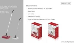 Royalty Line Vloerreiniger - Elektrische Rolveger - Elektrische Vloerreiniger - Steelstofzuiger Draadloos - Elektrische Bezem - Elektrische Veegborstel - 0,7 Liter - Draadloos - Incl. Accu En Lader - Wit / Zwart -Leifheit Store 1200x693 1