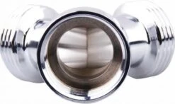 Fyveli Y Stuk Kraan Splitter - Aanvoer Y Stuk - Waterverdeler Voor Wasmachine En Vaatwasser - 3/4" - Verchroomd Messing - Lange Uitloop -Leifheit Store 1200x712