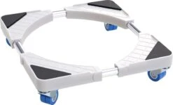 Noswo Wasmachine Verhoger - Tot 300 KG - Verstelbare Multitool - Anti Vibratie Dempers - Ook Geschikt Voor Vaatwasser, Koelkast, Vriezer En Droger - 45/63 X 11/13 Cm - Met Wieletjes -Leifheit Store 1200x734 5