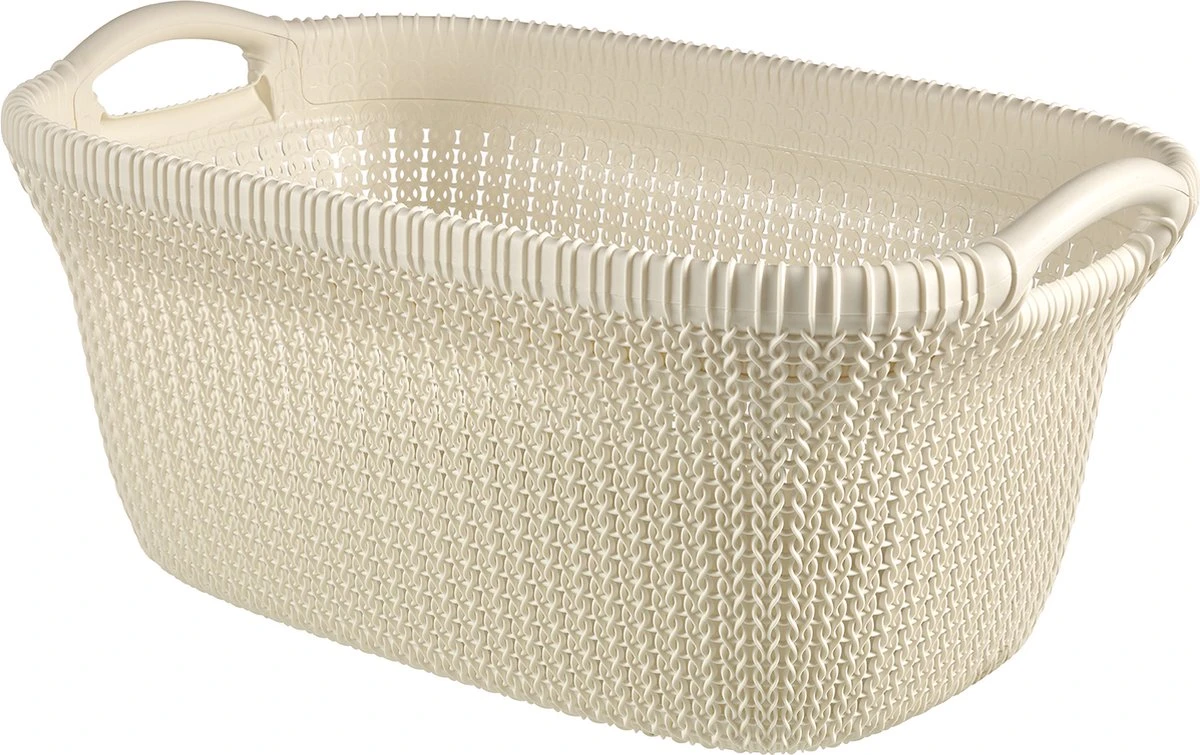 Curver Knit Wasmand Met Deksel 57L + Wasmand 40L - Gebroken Wit 4 Curver Knit Wasmand Met Deksel 57L + Wasmand 40L - Gebroken Wit - Afbeelding 4