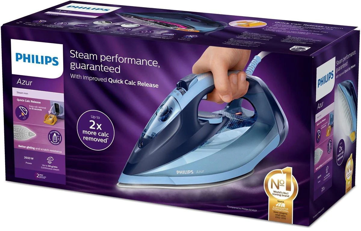 Philips Azur GC4564/20 - Stoomstrijkijzer - Blauw 9 Philips Azur GC4564/20 - Stoomstrijkijzer - Blauw - Afbeelding 9