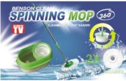BensonClean Spin Mop - Inclusief Emmer -Leifheit Store 1200x770