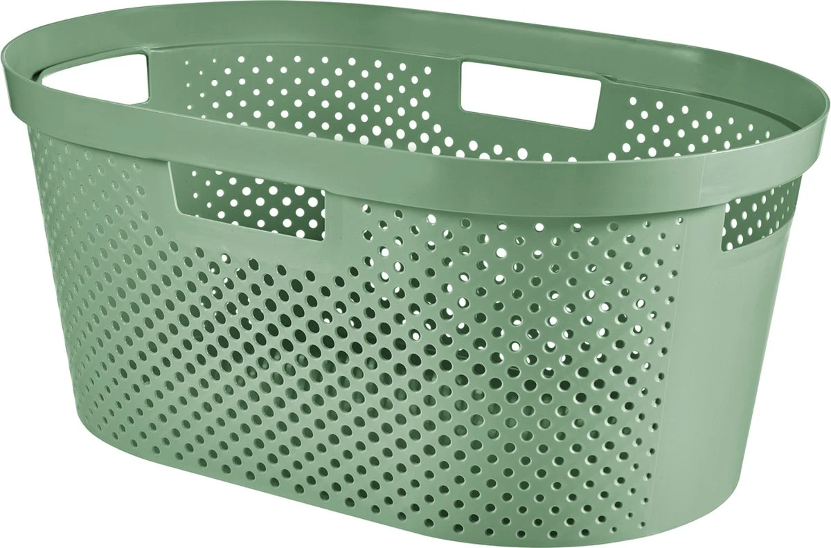 Curver Infinity Recycled Dots Wasmand - 40L - 2 Stuks - Groen 6 Curver Infinity Recycled Dots Wasmand - 40L - 2 Stuks - Groen - Afbeelding 6