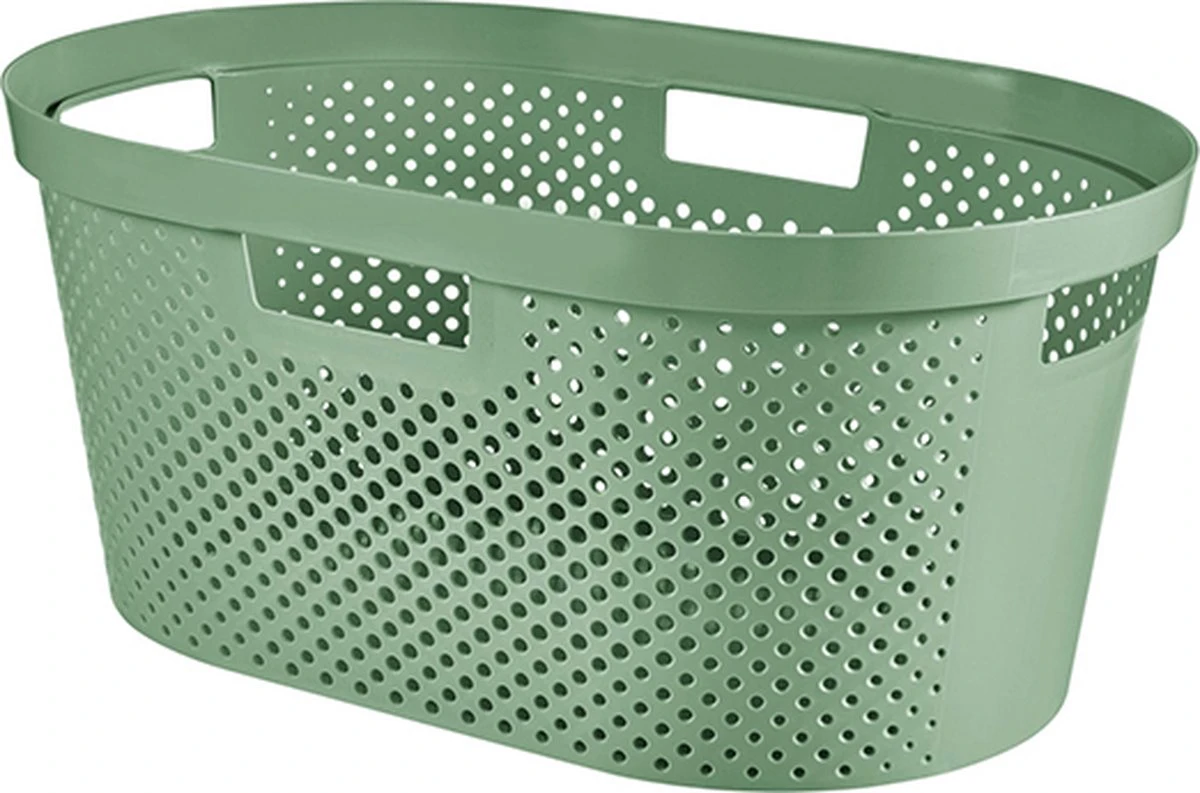 Curver - Infinity Recycled Dots - Wasmand - 40L - Groen 1 Curver - Infinity Recycled Dots - Wasmand - 40L - Groen
