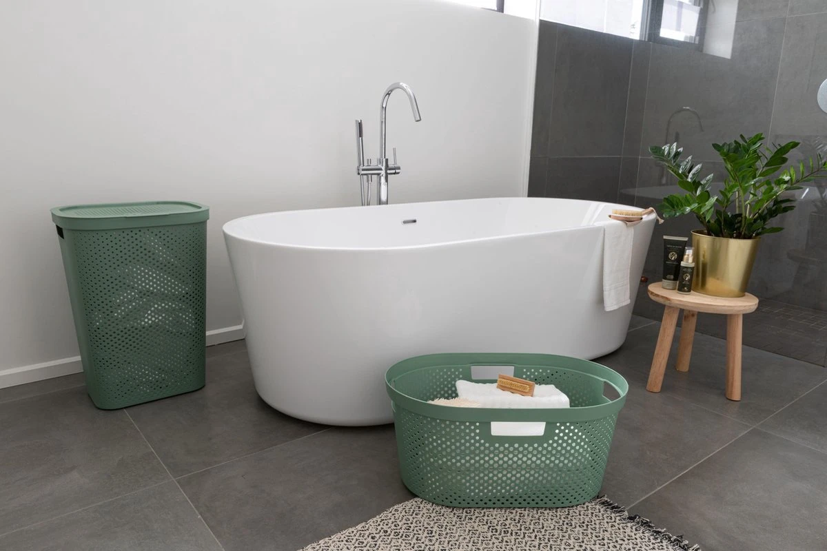 Curver - Infinity Recycled Dots - Wasmand - 40L - Groen 3 Curver - Infinity Recycled Dots - Wasmand - 40L - Groen - Afbeelding 3