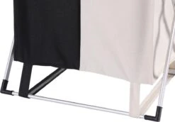 Merkloos Decopatent® Wassorteerder - 60 L - Wasmand 2 Vakken - Opvouwbare Wasmanden - Wassorteerder 2 Vaks - Aluminium Frame - Zwart - Wit -Leifheit Store 1200x838 2