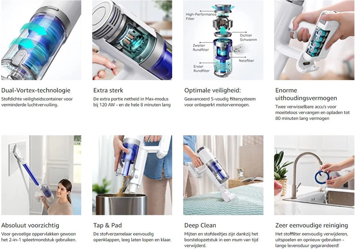 Eufy HomeVac S11 Infinity - Steelstofzuiger - Wit 10 Eufy HomeVac S11 Infinity - Steelstofzuiger - Wit - Afbeelding 10