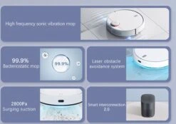 Thuys Robotstofzuiger - Robotstofzuigers Met Dweilfunctie - Laser Navigatie En Slimme Wifi Controle - Stofzuiger Robot - Zakloos - Wit - 200ml -Leifheit Store 1200x845 2