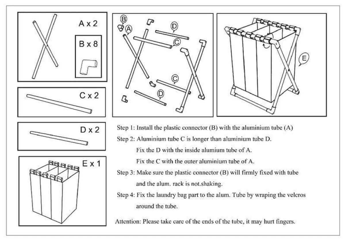 Wasmand Met 3 Vakken - 90 Liter - Opvouwbaar En Afneembaar Frame - Wassorteerder In Verschillende Kleuren - Badkamer Wasgoed Organizer Met Sluitbare Zak - Zwart 11 Wasmand Met 3 Vakken - 90 Liter - Opvouwbaar En Afneembaar Frame - Wassorteerder In Verschillende Kleuren - Badkamer Wasgoed Organizer Met Sluitbare Zak - Zwart - Afbeelding 11