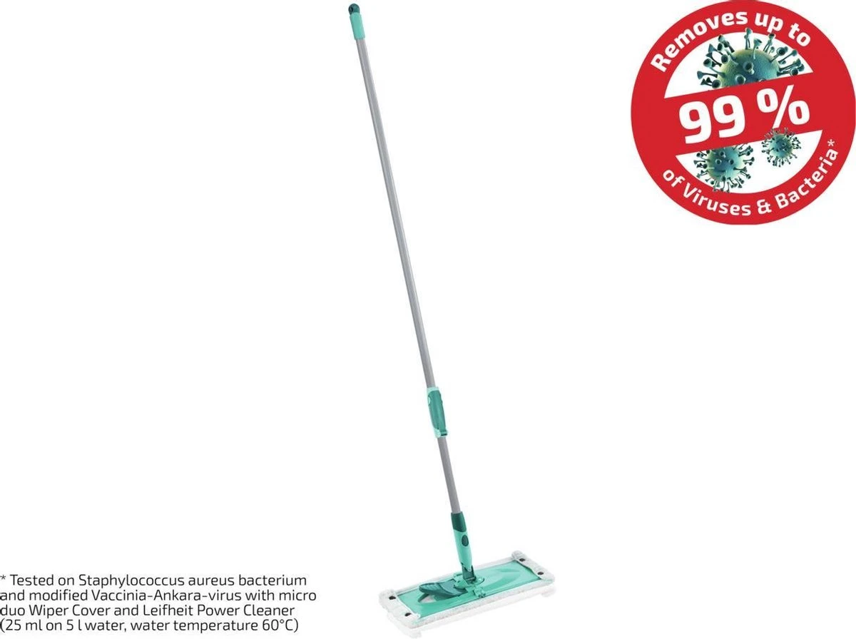 Leifheit Combi Clean Vloerwisser M - Met Telescoopsteel (80-140 Cm) - Micro Duo - 33 Cm Wisbreedte 2 Leifheit Combi Clean Vloerwisser M - Met Telescoopsteel (80-140 Cm) - Micro Duo - 33 Cm Wisbreedte - Afbeelding 2
