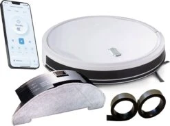 Zoef Robot Jannie Robotstofzuiger Met Dweilfunctie /slimme Navigatie JS800WG Robotstofzuiger APP / Dweil / Glazen Top - Robotstofzuiger Met Laadstation -