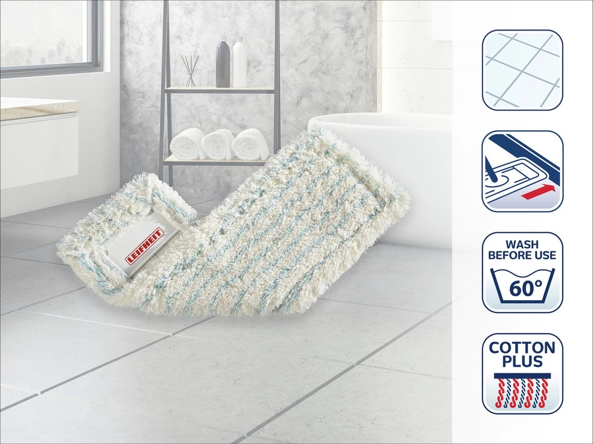 Leifheit Profi Overtrek Vloerwisser Xl - 42 Cm Gevouwen Cotton Plus 2 Leifheit Profi Overtrek Vloerwisser Xl - 42 Cm Gevouwen Cotton Plus - Afbeelding 2