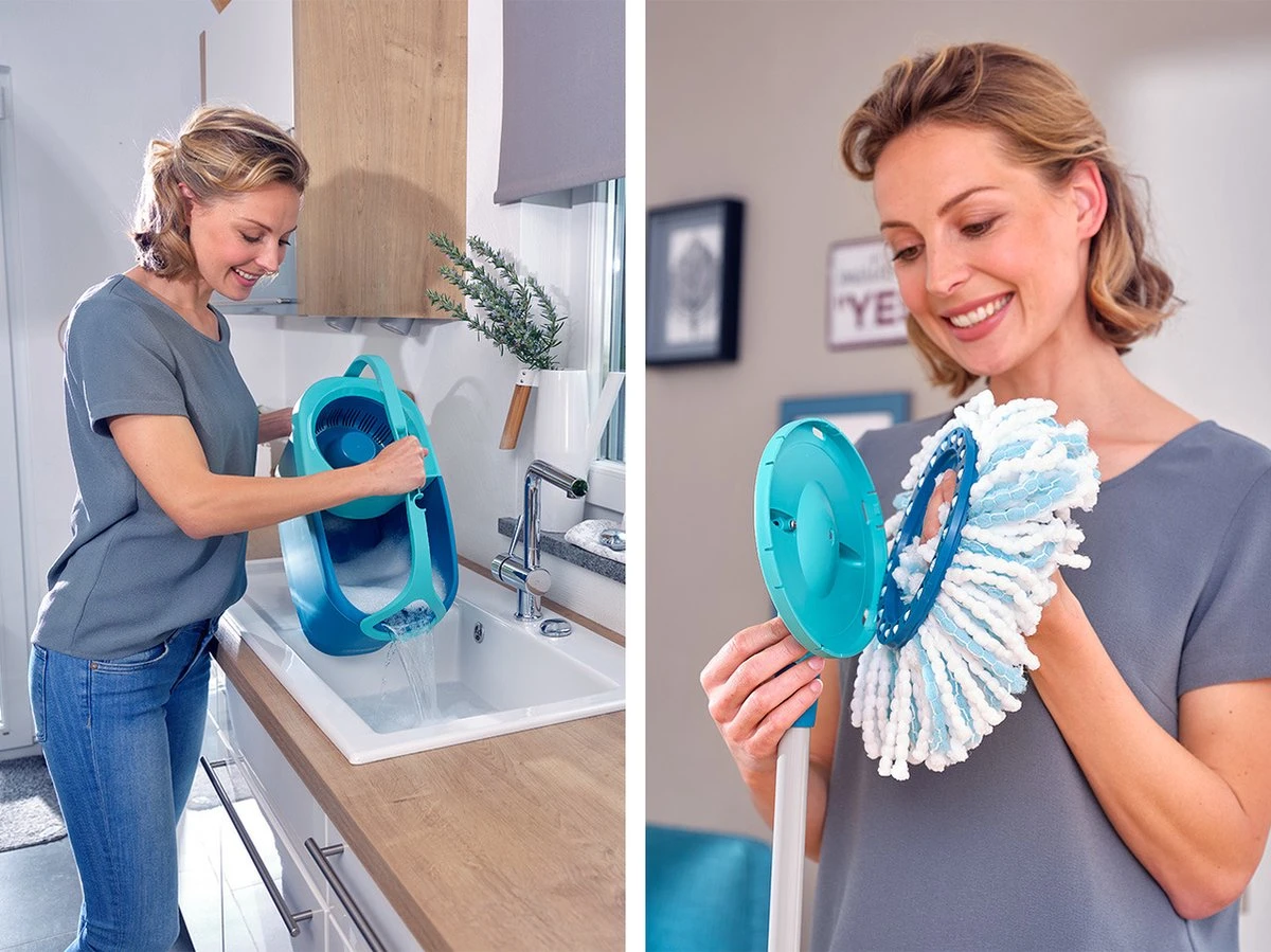 Leifheit Clean Twist Disc Mop Ergo - Dweil Set Compleet Systeem Met Wieltjes - 6 Liter 16 Leifheit Clean Twist Disc Mop Ergo - Dweil Set Compleet Systeem Met Wieltjes - 6 Liter - Afbeelding 16