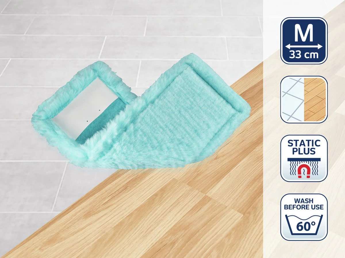 Leifheit Clean Twist Overtrek Klittenband Vloerwisser M Ergo - 33 Cm - Static Plus 3 Leifheit Clean Twist Overtrek Klittenband Vloerwisser M Ergo - 33 Cm - Static Plus - Afbeelding 3