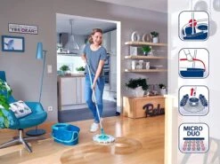 BERKATMARKT - Leifheit Set Clean Twist Disc Mop Ergo Wastafels, Emmer En Dweil, Eenvoudig Te Bedienen, Microvezel Mop En Telescoopsteel -Leifheit Store 1200x900 4