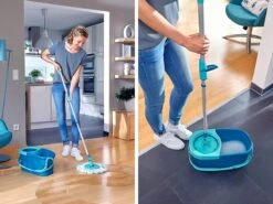 BERKATMARKT - Leifheit Set Clean Twist Disc Mop Ergo Wastafels, Emmer En Dweil, Eenvoudig Te Bedienen, Microvezel Mop En Telescoopsteel -Leifheit Store 1200x900 5