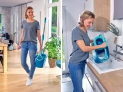 BERKATMARKT - Leifheit Set Clean Twist Disc Mop Ergo Wastafels, Emmer En Dweil, Eenvoudig Te Bedienen, Microvezel Mop En Telescoopsteel -Leifheit Store 1200x900 6