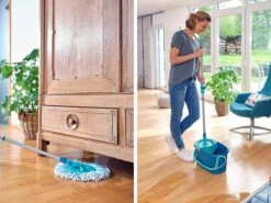 BERKATMARKT - Leifheit Set Clean Twist Disc Mop Ergo Wastafels, Emmer En Dweil, Eenvoudig Te Bedienen, Microvezel Mop En Telescoopsteel -Leifheit Store 1200x900 7
