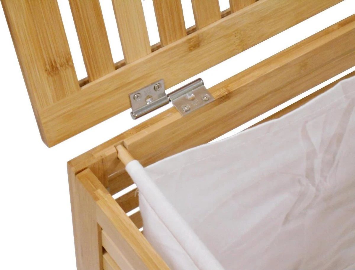 HUISSON Wasmand Met Deksel Bamboe Uitneembare Waszak Wasmanden Met Deksel 75 Ltr. 6 HUISSON Wasmand Met Deksel Bamboe Uitneembare Waszak Wasmanden Met Deksel 75 Ltr. - Afbeelding 6