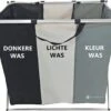 Casa & Vita Wasmand 3 Vakken - Wassorteerder - Wasbox - Laundry Basket - Organizer Kleding - Driedubbele Wasmand - 90L