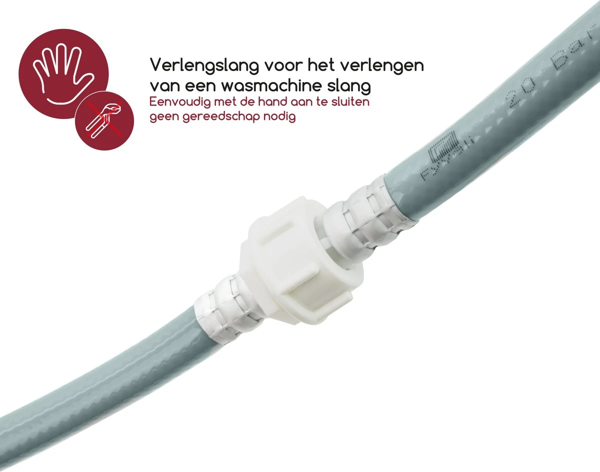 Fyveli Wasmachine Verlengslang - 1,5 Meter - 3/4" Aansluiting - Eenvoudig Bestaande Aanvoerslang Verlengen 3 Fyveli Wasmachine Verlengslang - 1,5 Meter - 3/4" Aansluiting - Eenvoudig Bestaande Aanvoerslang Verlengen - Afbeelding 3