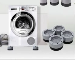 Luxe Trillingsdempers Wasmachine – Set Van 4 Stuks – Grijs - Extra Dik - Voetjes Wasmachine & Droger - Wasmachine Demper – Anti Trillings / Vibratie Dempers Pads – Antislip Rubber – Trillingsmat – Antislipmat - Schokdempers Wasmachine -Leifheit Store 1200x956 6