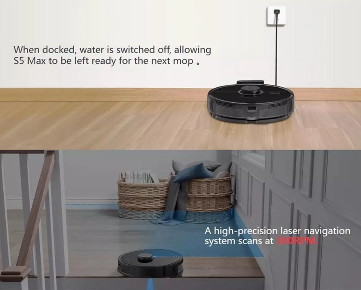 Xiaomi Roborock S5 MAX - Robotstofzuiger - Zwart 12 Xiaomi Roborock S5 MAX - Robotstofzuiger - Zwart - Afbeelding 12