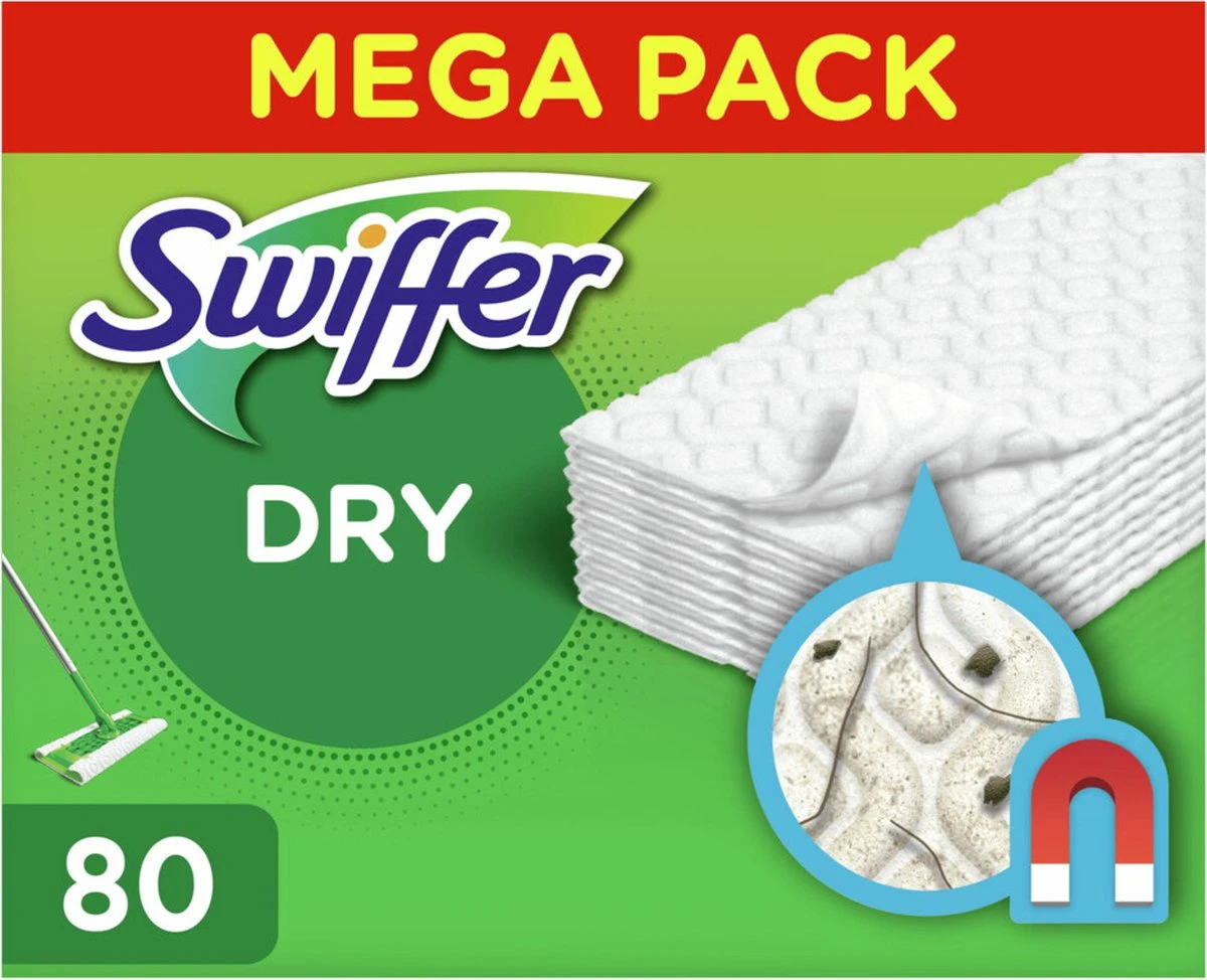 Swiffer Vloerreiniger Droge Vloerdoekjes Navullingen - 3 X 80 Stuks 8 Swiffer Vloerreiniger Droge Vloerdoekjes Navullingen - 3 X 80 Stuks - Afbeelding 8