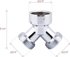 Fyveli Y Stuk Kraan Splitter - Aanvoer Y Stuk - Waterverdeler Voor Wasmachine En Vaatwasser - 3/4" - Verchroomd Messing - Lange Uitloop -Leifheit Store 1200x976 3
