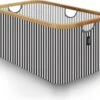 MIRI Opvouwbare Wasmand – Heupwasmand – Gestreept – Wasmanden – Opbergmand – Wasbox – 45L – Bamboe – Laundry Basket