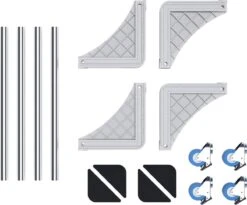 Noswo Wasmachine Verhoger - Tot 300 KG - Verstelbare Multitool - Anti Vibratie Dempers - Ook Geschikt Voor Vaatwasser, Koelkast, Vriezer En Droger - 45/63 X 11/13 Cm - Met Wieletjes -Leifheit Store 1200x996 11