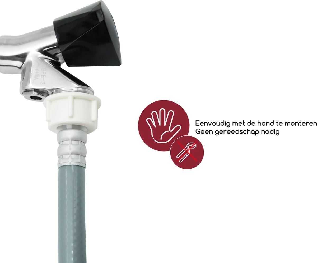 Fyveli Wasmachine Verlengslang - 1,5 Meter - 3/4" Aansluiting - Eenvoudig Bestaande Aanvoerslang Verlengen 4 Fyveli Wasmachine Verlengslang - 1,5 Meter - 3/4" Aansluiting - Eenvoudig Bestaande Aanvoerslang Verlengen - Afbeelding 4