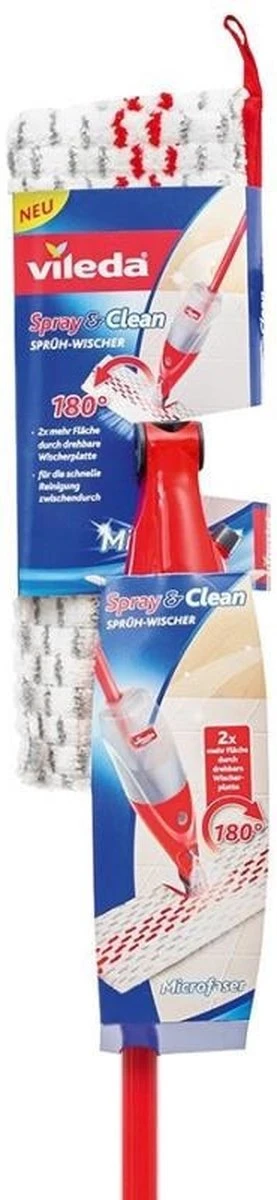 Vileda Spray & Clean - Dweil Met Tank - Rood 2 Vileda Spray & Clean - Dweil Met Tank - Rood - Afbeelding 2