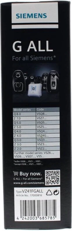 Siemens VZ41FGALL - Stofzuigerzakken - 4 Stuks -Leifheit Store 376x1200 1