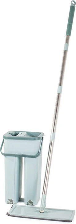 Handy Mop - Dweilsysteem - Vloerwisser - Emmer Met Wringer - Vlakke Dweil Met Een Emmer Met Een Tweekamerpers, Dweil, Emmer, Handy Mop - Dweilsysteem - Vloerwisser - Emmer Met Wringer - -Leifheit Store 411x1200