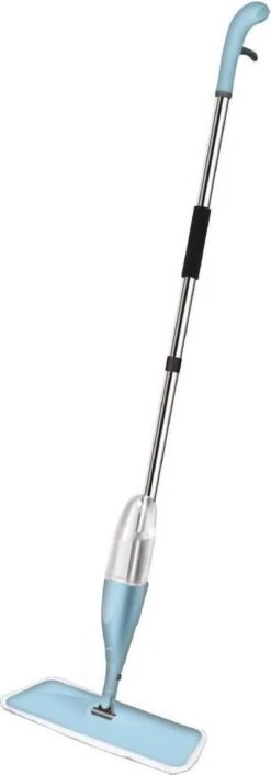 2Clean Vloermop Met Spray - Microvezel Doek - Blauw/Wit -Leifheit Store 420x1200