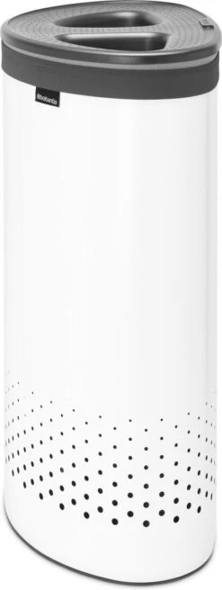 Brabantia Wasmand Met Deksel - 55 L - White / Dark Grey Kunststof Deksel -Leifheit Store 452x1200