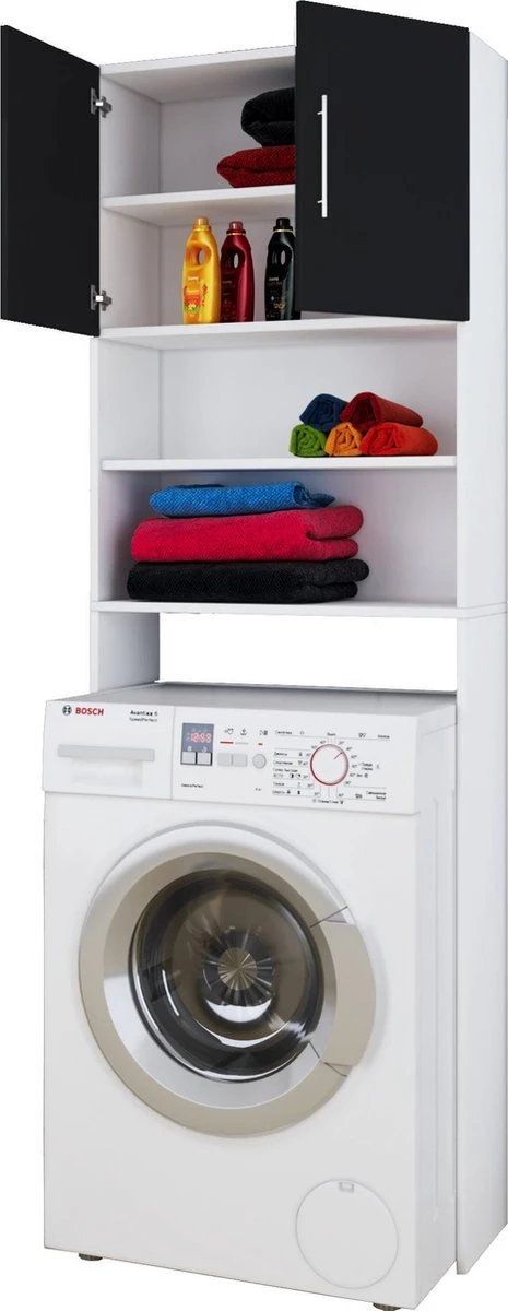 Wasmachinekast Wasmachine Ombouw Jutas (zwart / Wit) 1 Wasmachinekast Wasmachine Ombouw Jutas (zwart / Wit)