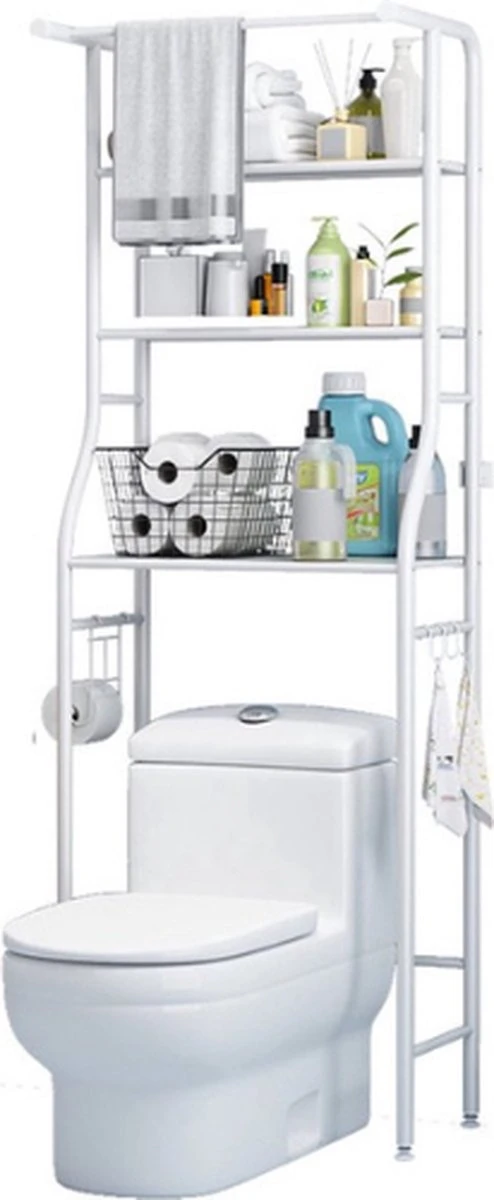 LBB - Toiletmeubel - Ruimte Besparend - WC - Kast - Meubel - 3 Planken - Wit - Toilet - Kastje - Badkamer 1 LBB - Toiletmeubel - Ruimte Besparend - WC - Kast - Meubel - 3 Planken - Wit - Toilet - Kastje - Badkamer