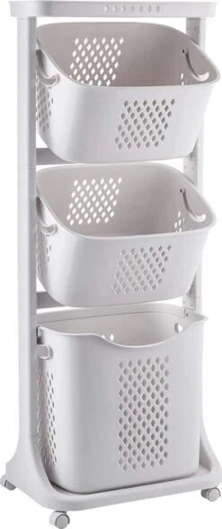 Wassorteerder – Wasmand Met 3 Vakken - Op Wieltjes - Milaan