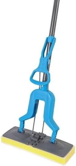Merkloos Vloermop / Vloermopset 125 Cm - Inclusief Spons En Uitknijpfunctie