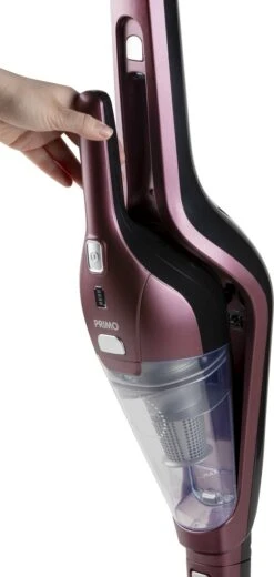 PRIMO PR508SV Stofzuiger Zonder Zak - 2-in-1 Steelstofzuiger Draadloos - Kruimelzuiger - HEPA Filter - Bordeaux -Leifheit Store 570x1200