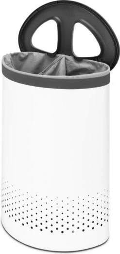 Brabantia Wasmand Met Deksel - 55 L - White / Dark Grey Kunststof Deksel -Leifheit Store 571x1200